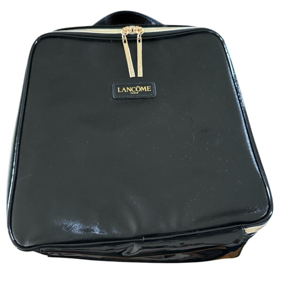 Lancome Black Cosmetic Bag with Gold Zipper and Textured Finish - Picture 8 of 9